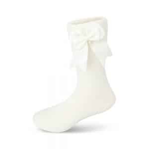 222-Knee-High-Sock-with-Satin-Bow-Baby-Ivory