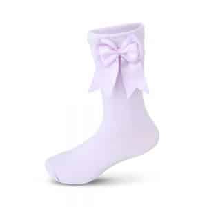 222-Knee-High-Sock-with-Satin-Bow-Light-Purple