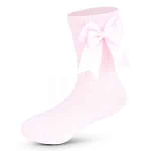 226-Knee-High-Sock-with-Satin-Bow-Baby-Pink