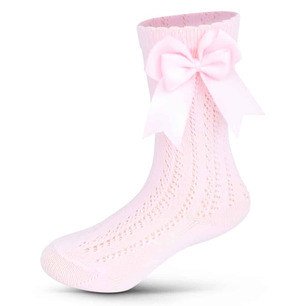 227-Knee-High-Sock-with-Satin-Bow-Baby-Pink