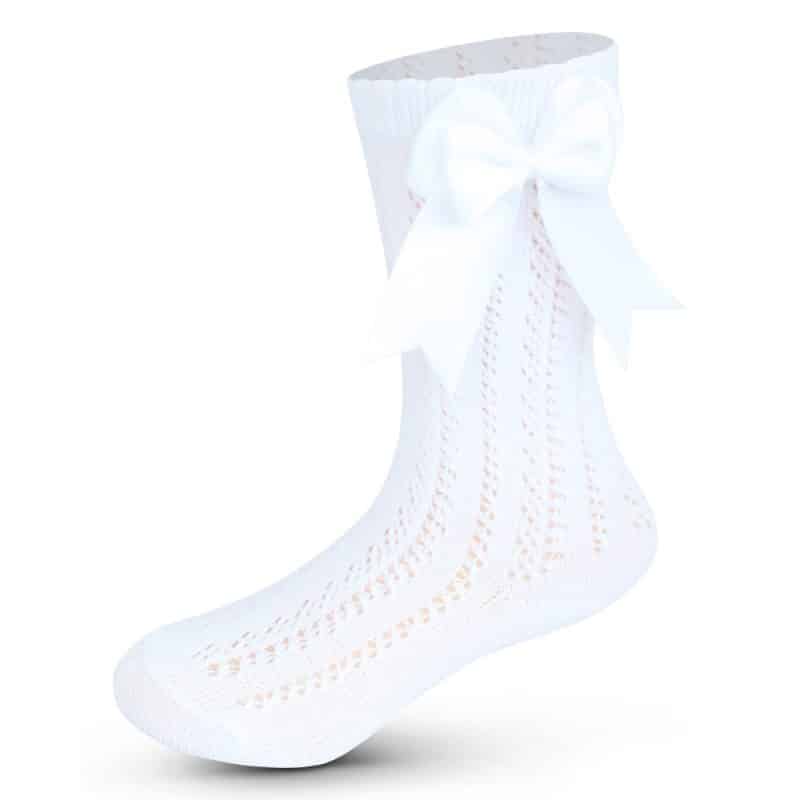 227-Knee-High-Sock-with-Satin-Bow-Baby-White