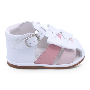Dina white leather with two-tone pink (side)